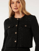 Bailee Crop Boucle Jacket Forever New