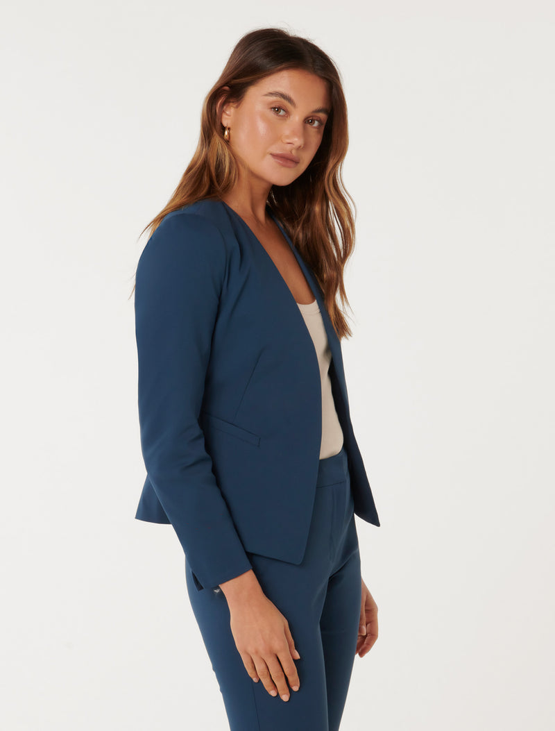 Alyssa Fitted Blazer Winter Blue Suit | Forever New