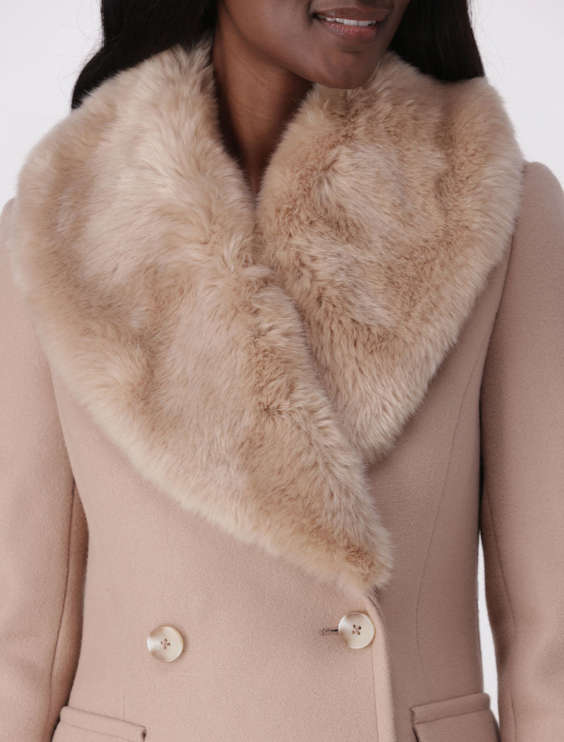 Fur Collar Crombie Coat Forever New