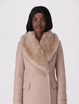 Fur Collar Crombie Coat Forever New