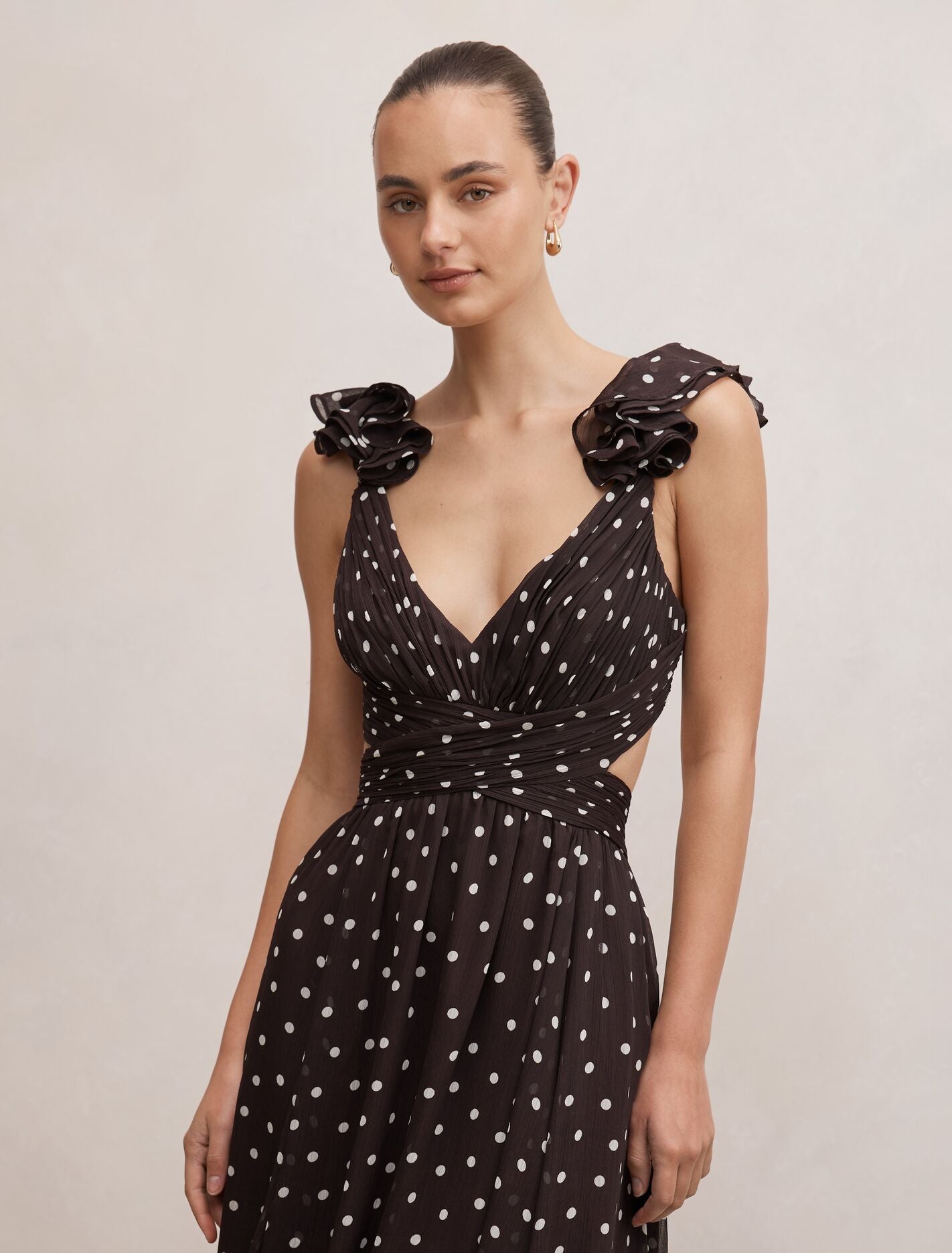 Selena Ruffle Shoulder Maxi Dress Forever New