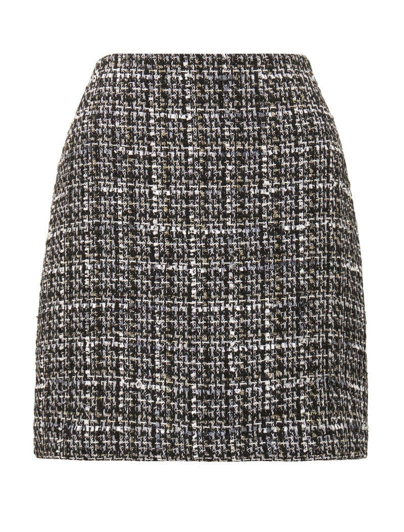 Camilla Boucle Mini Skirt Black/Gold | Forever New