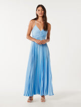 Geri Tie Back Pleated Maxi Dress Forever New