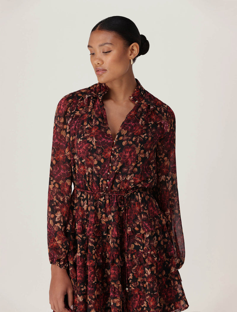 Alissa Ruffle Mini Dress Ruby Hardwick Floral | Forever New