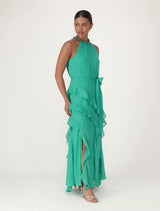 Bridie Halter Neck Ruffle Maxi Dress Forever New