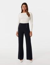 Sara Button Wide Leg Pants Forever New