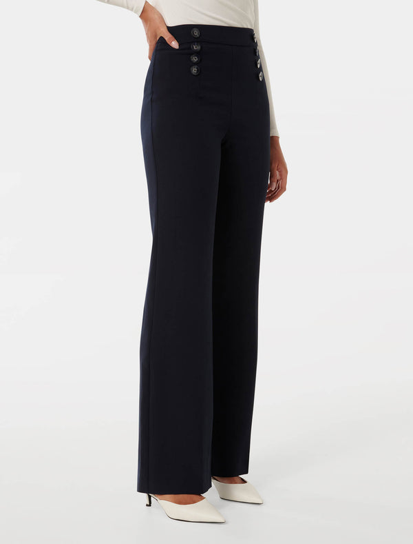 Sara Button Wide Leg Pants Forever New
