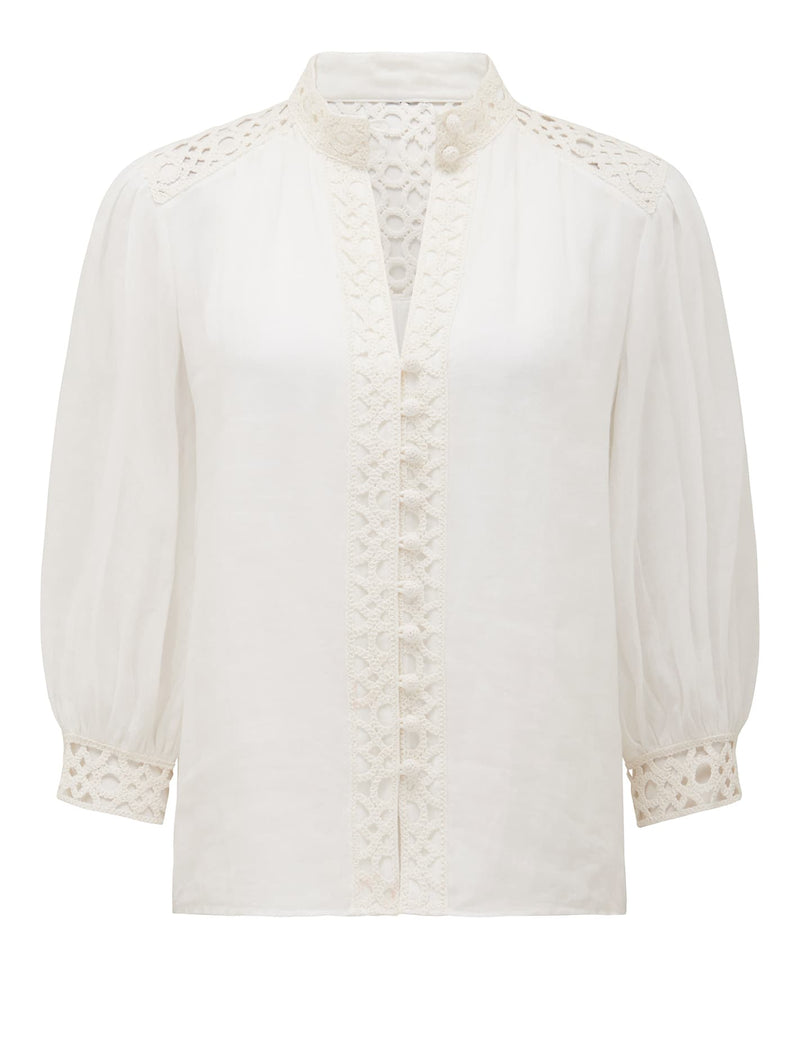 Florence Crochet Trim Blouse Forever New