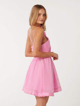 Gigi Silk Rosette Mini Dress Forever New