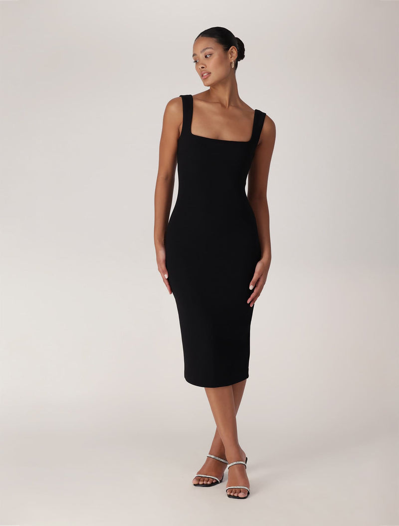 Kerry Bodycon Midi Dress Black | Forever New