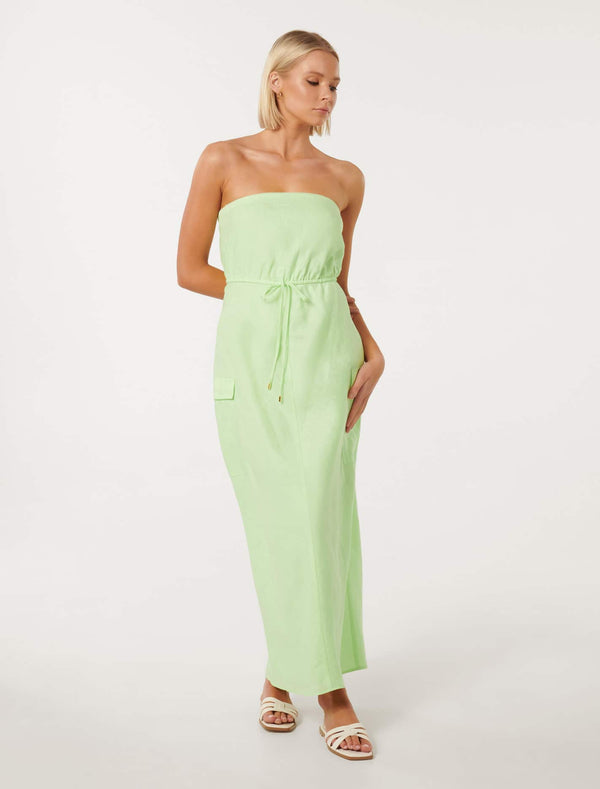 Mabel Strapless Cargo Midi Dress Forever New