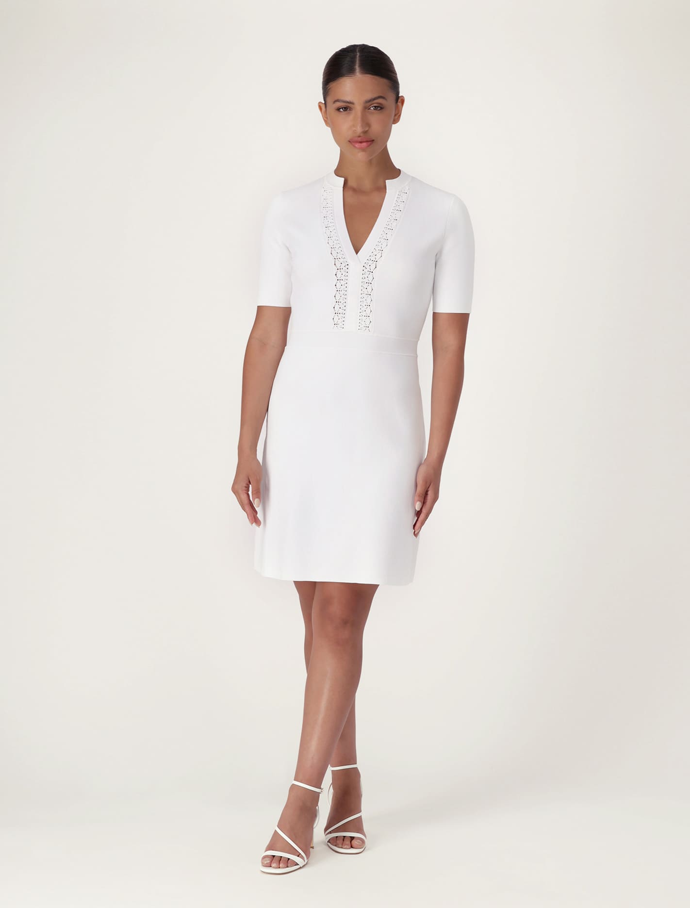 Leonie Lace Trim Knit Dress Forever New