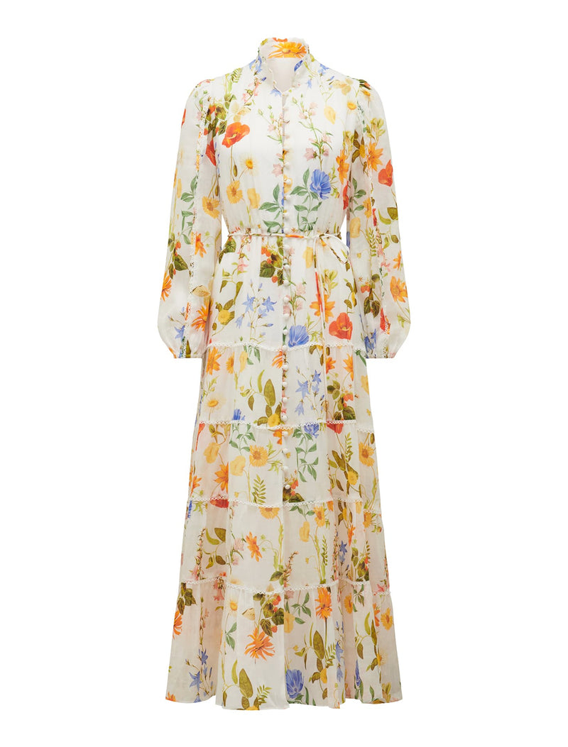 Jessie Button Down Midi Dress Hilden Floral | Forever New