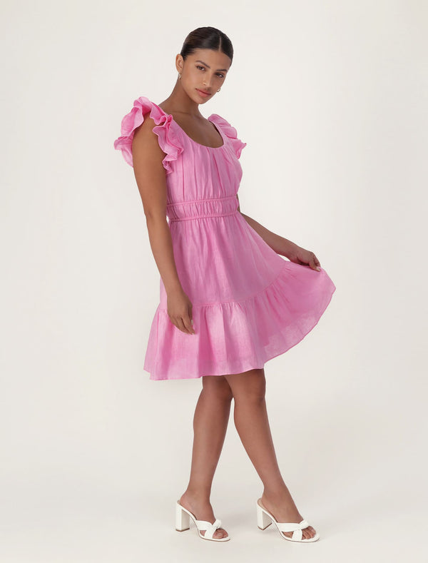 Pandora Ruffle Sleeve Mini Dress Forever New