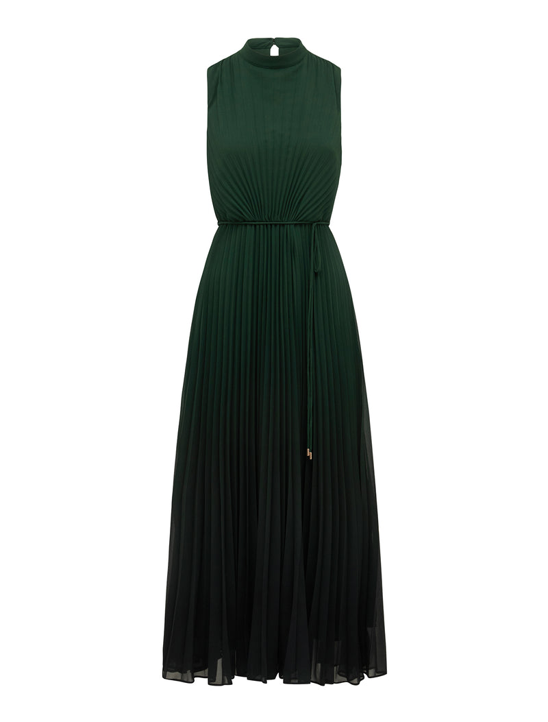 Phillipa Pleated Midi Dress Dark Green Ombre | Forever New