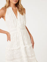 Angie Embroidered Halter Dress Forever New