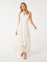 Angie Embroidered Halter Dress Forever New