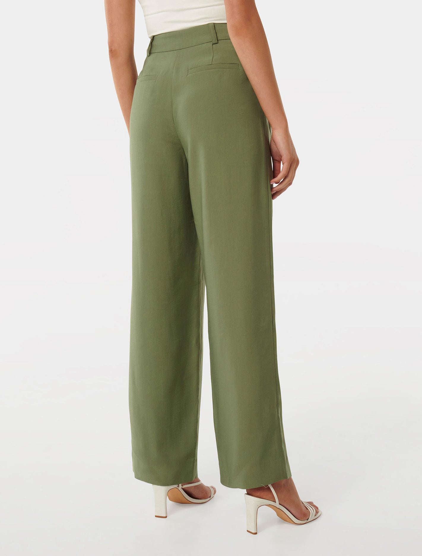 Bridget Bamboo straight Leg Pants Utility Green | Forever New