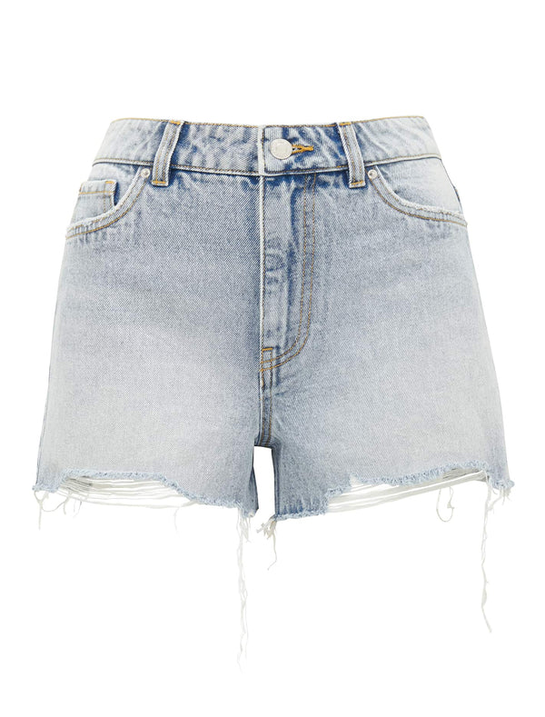 Lexi Distressed Denim Shorts Forever New