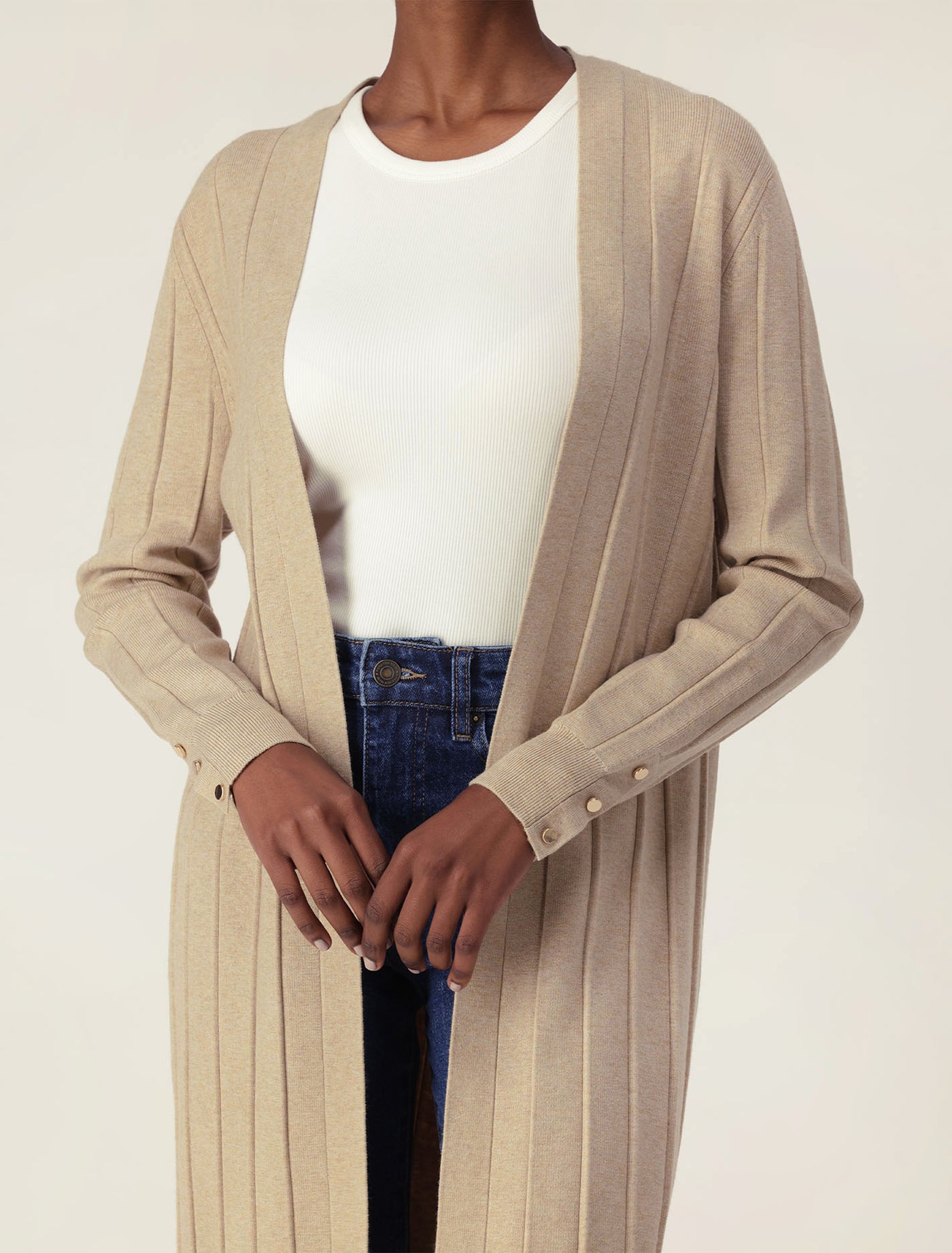 Long ribbed cardigan hotsell