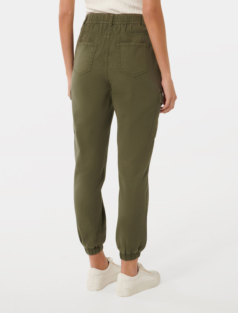 Darcy Cuffed Cargo Pant Jeans Khaki | Forever New