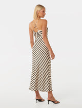 Abby Satin Stripe Midi Dress Forever New
