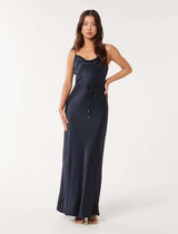 Lucy Satin Cowl Maxi Dress Forever New