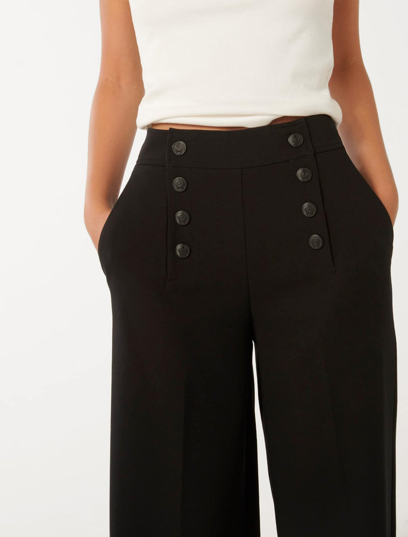 Brioney Button Detail Wide Leg Pants Forever New