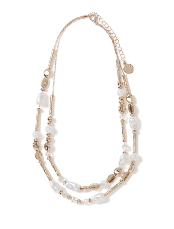 Lottie Layered Bead Necklace Forever New