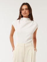 Leenah Grown On Neck Crepe Top Forever New