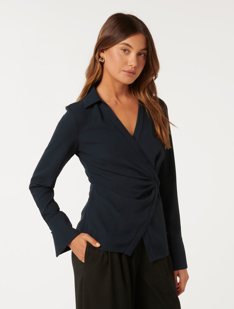 Sandra Wrap Shirt Forever New