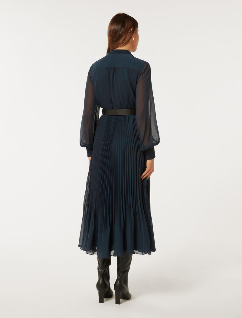 Misha Pleated Midi Dress Forever New