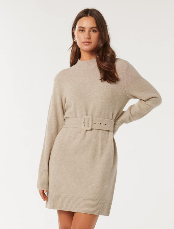 Astrid Belted Knit Mini Dress Forever New
