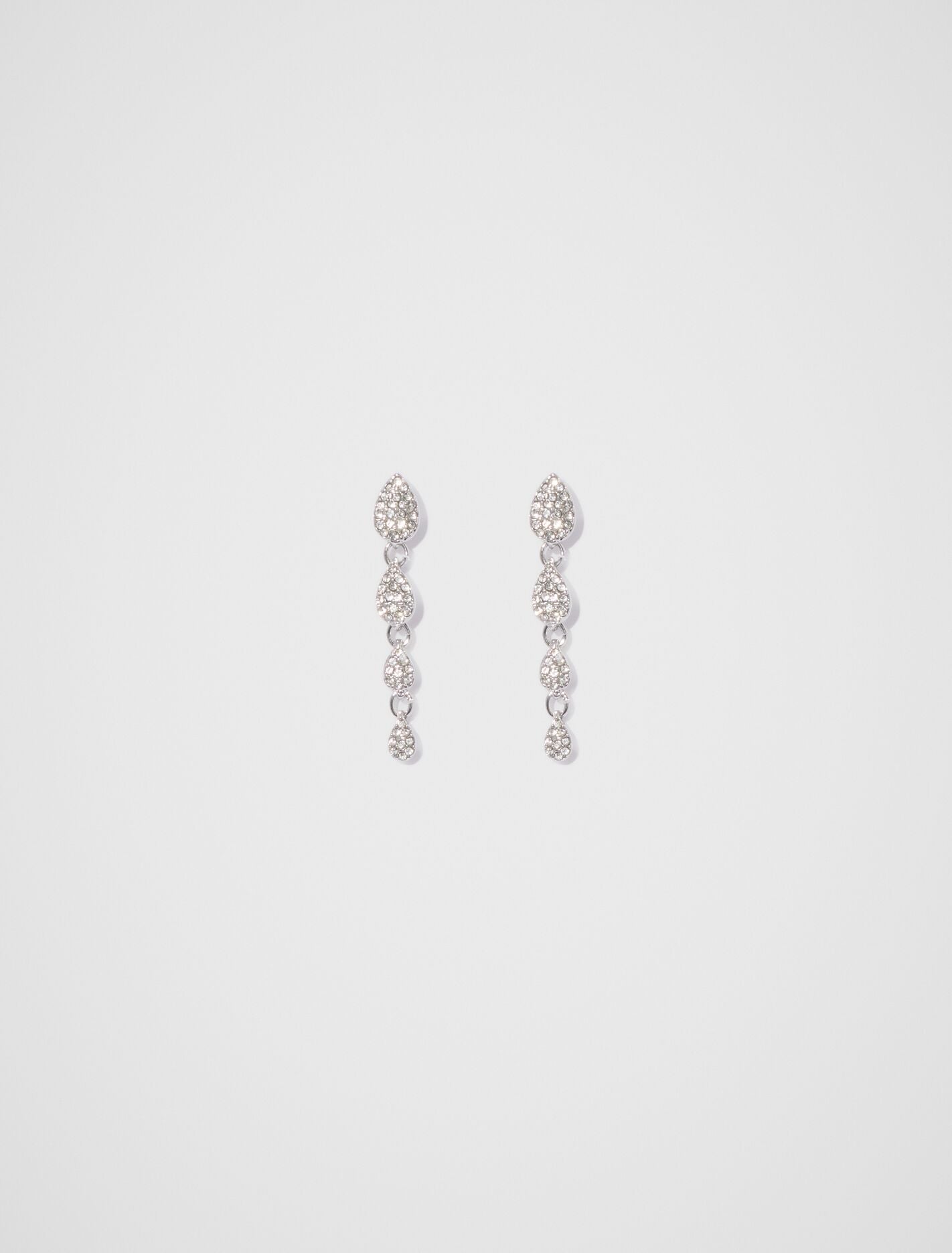 Perrie Pave Drop Earrings 0 Silver Crystal Forever New