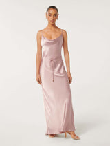 Lucy Petite Satin Cowl Maxi Dress Forever New