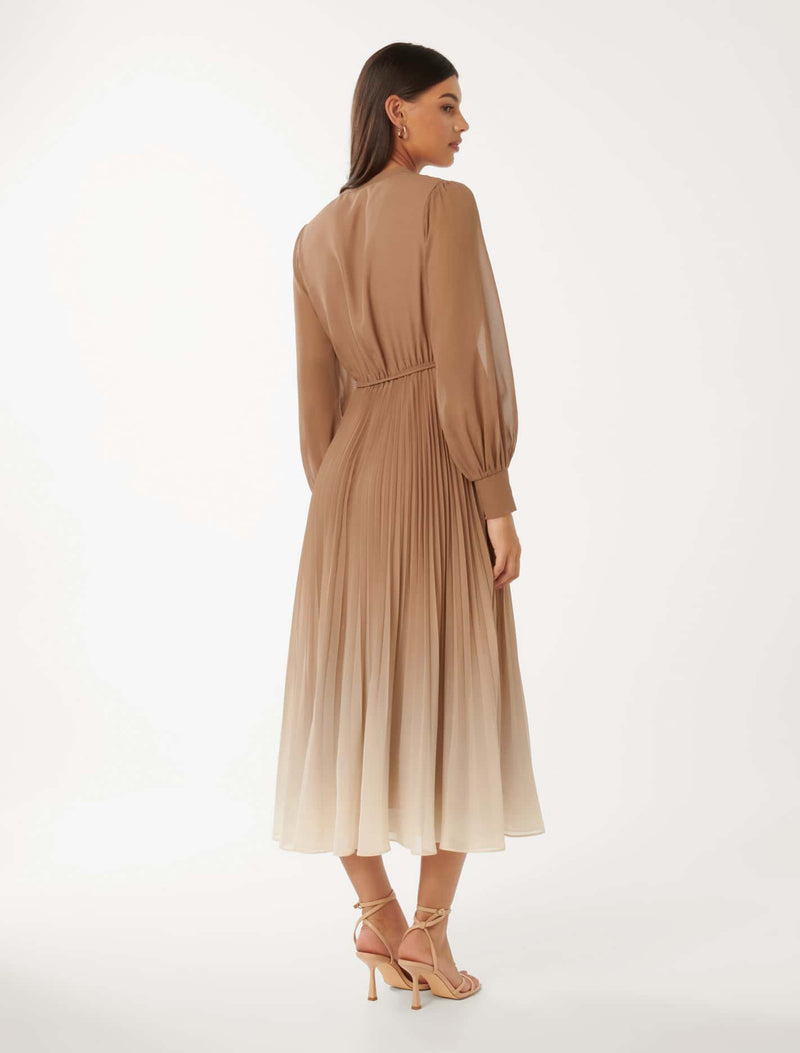 Saskia Pleat Wrap Midi Dress Forever New