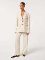 Clarette Petite Nipped Waist Blazer in Neutral Size 12