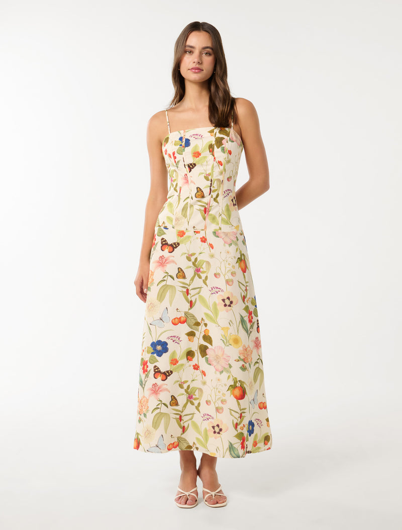 Flora Drop Waist Maxi Dress Bright Helston Floral | Forever New