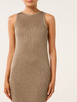 Rio Sequin Metallic Knit Dress Forever New