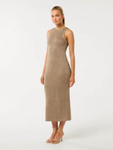 Rio Sequin Metallic Knit Dress Forever New