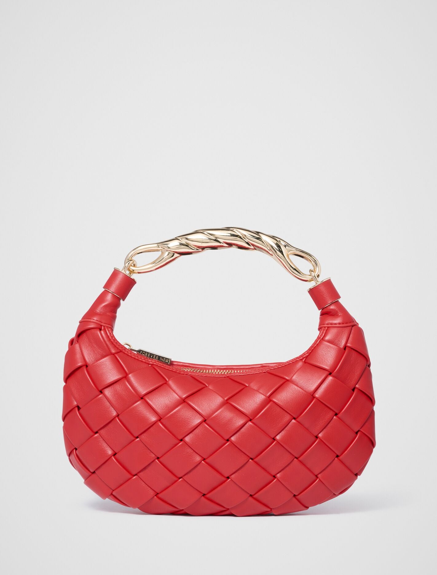 Willa Weave Metal Handle Bag 0 Red Forever New