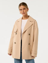 Rhea Petite Water Resistant Mid Trench Coat Forever New