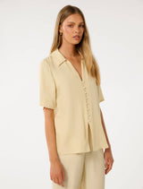 Bella Cupro Button Front Shirt Forever New