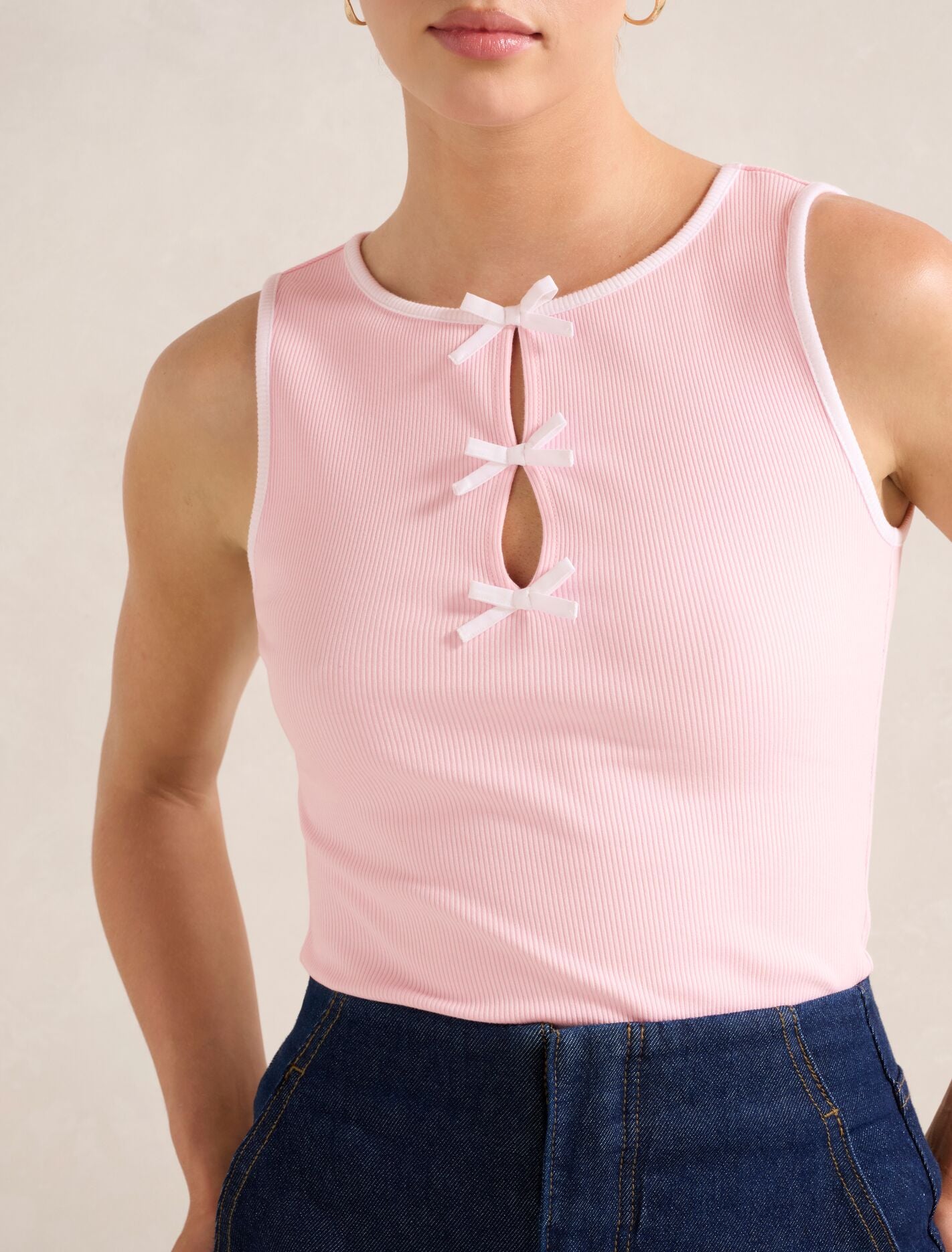 Brookie Bow Front Tank Top Forever New