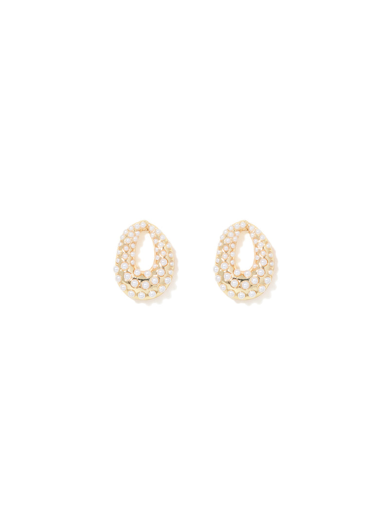 Paulette Pearl Front Hoop Earrings Forever New