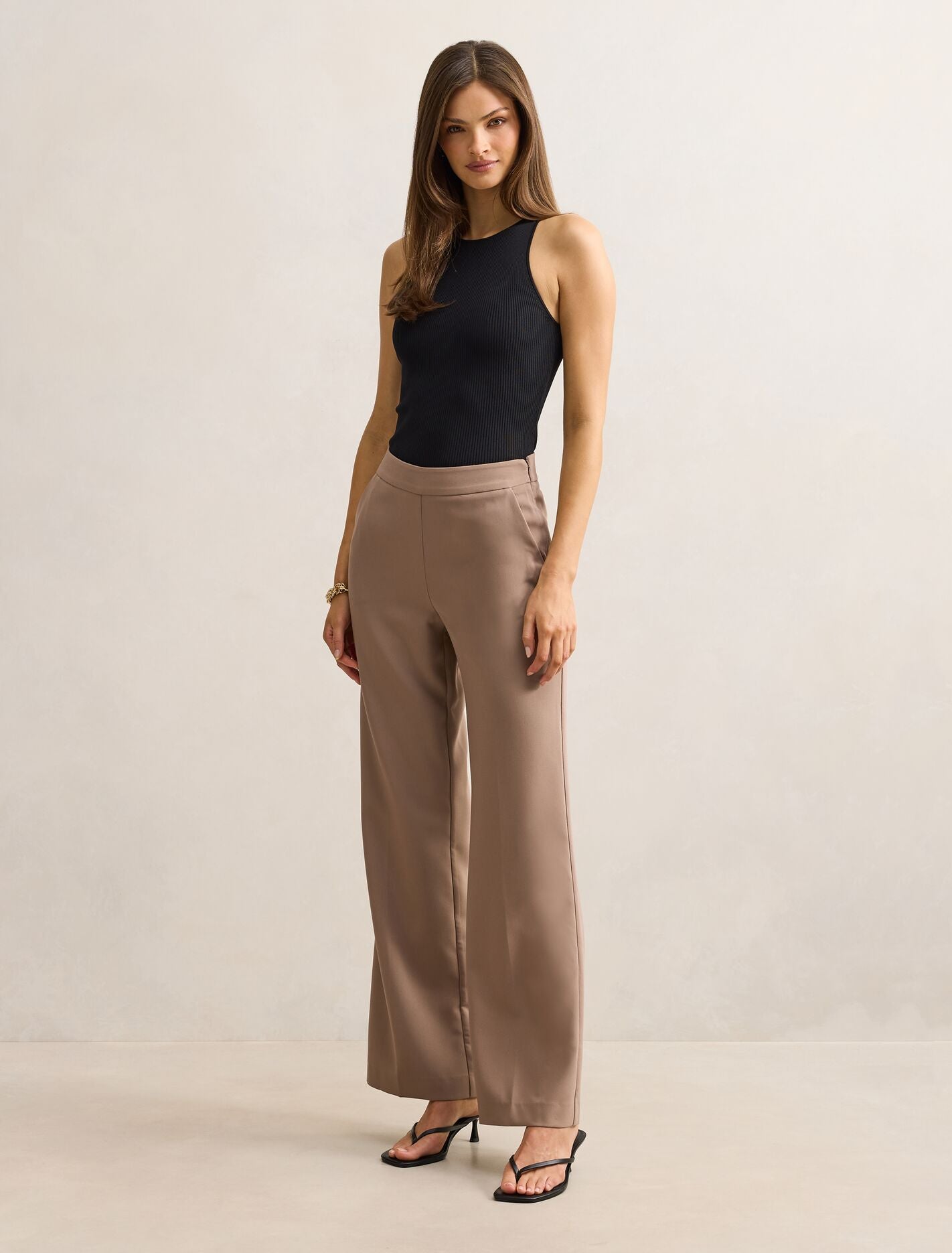 Marissa Wide Leg Pants Oak | Forever New