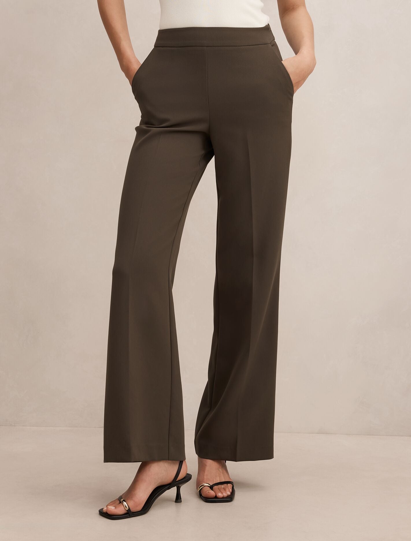 Marissa Wide Leg Pants Olive Suit Forever New