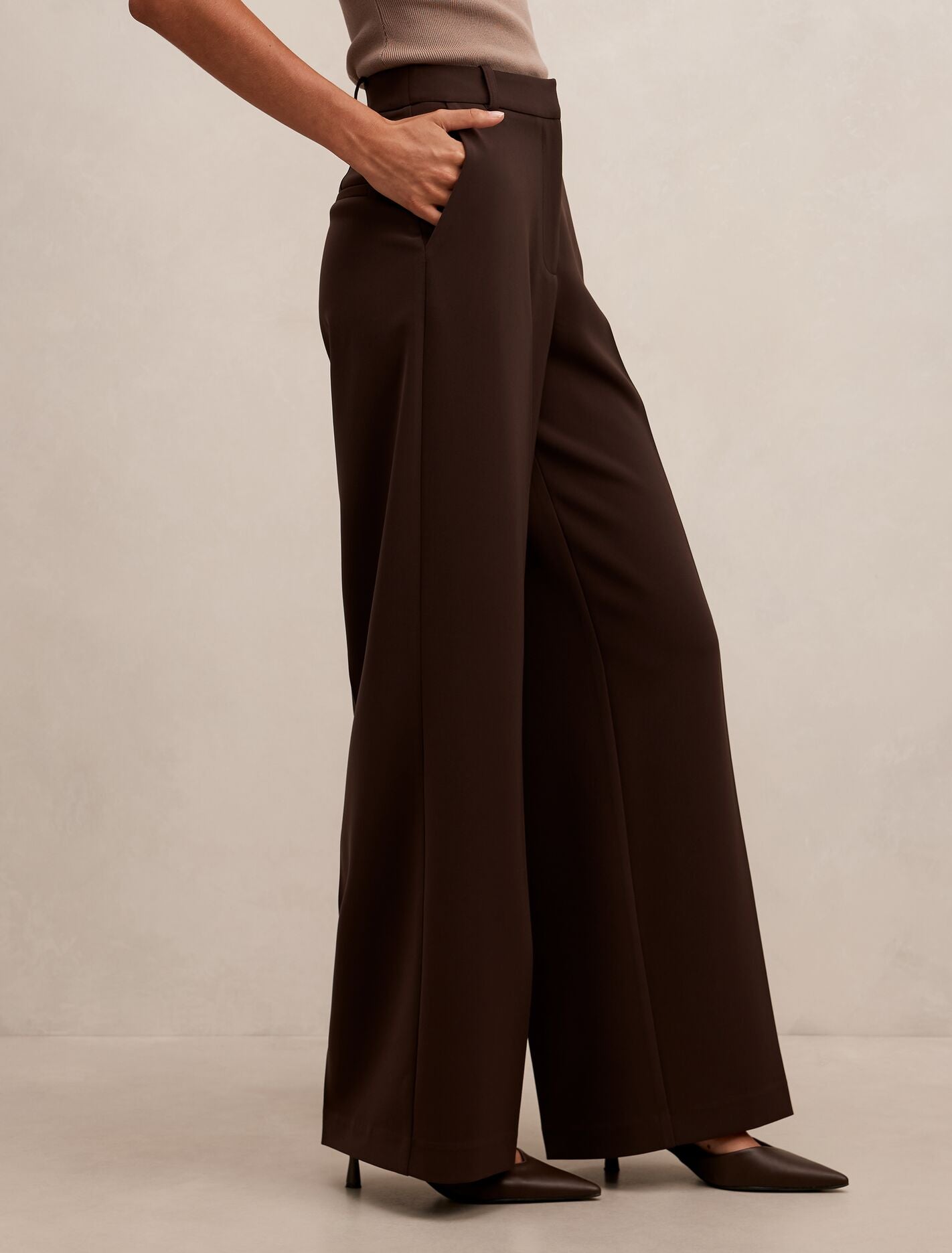 Oaklyn Wide Leg Pants Chocolate Suit | Forever New