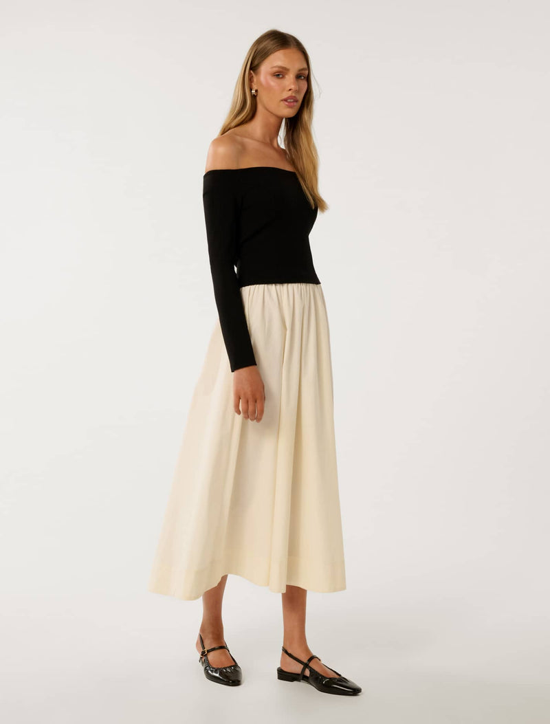 Savannah Off Shoulder Midi Dress Forever New