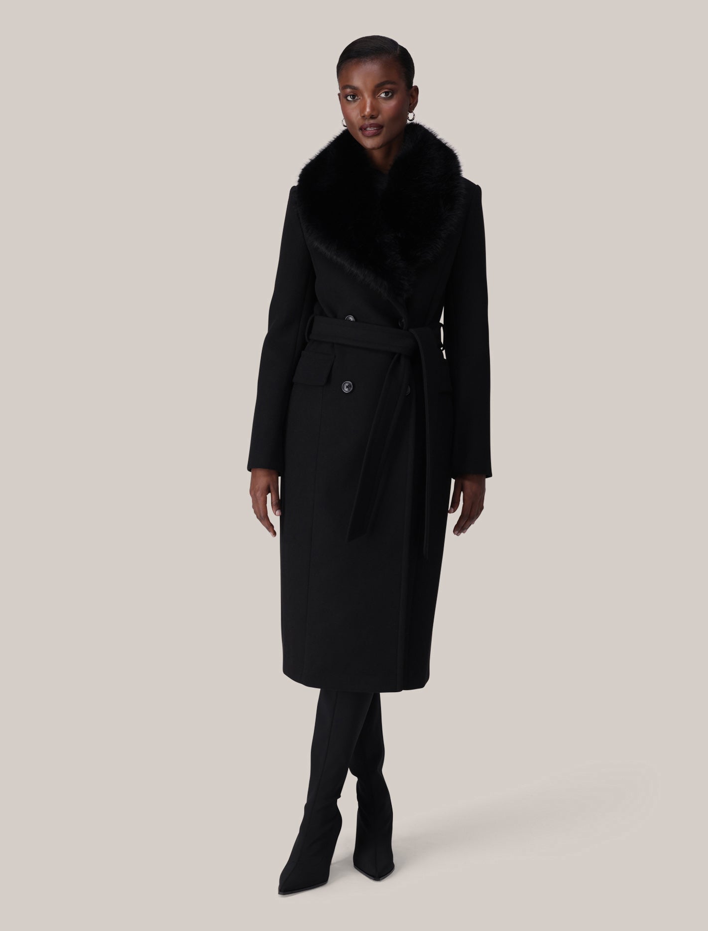 Chelsea Double Breasted Fur Collar Coat Forever New